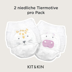 Pieluszki Kit & Kin Premium Eco, rozmiar 4 (9-16 kg), 132 pieluchy, na bazie roślin i hipoalergiczne, niezawodna ochrona przed wyciekami, wegańskie i wolne od okrucieństwa