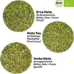 Set de ceai Mate din ceramică ● 3 sortimente de Mate BIO + cană Mate + Bombilla + instrucțiuni de preparare (Vintage)