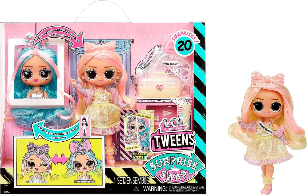 KUPA ŚMIECHU. Surprise Tweens Surprise Swap Series - Braids-2-Waves Winnie - Modepuppe z 20 dodatkowymi zestawami do stylizacji i fantastycznymi trybami i akcesoriami - dla Kinder ab 4 Jahren