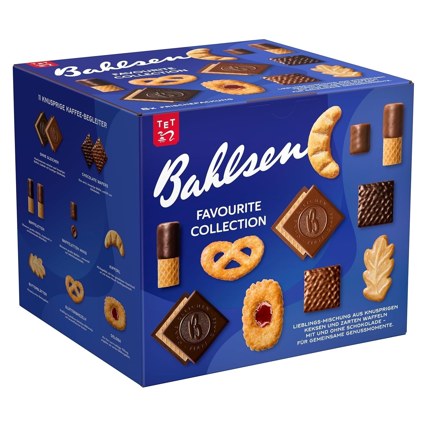 Bahlsen Favourite Collection XL, 1 pachet, mix pentru aluat crocant și napolitane cu lapte și ciocolată neagră (8 x 227 g/ 1816 g)