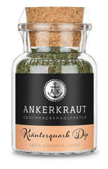 Ankerkraut Kräuterquark Dip, Gewürzmischung für Quark, Ohne Geschmackverstärker, Premium Qualität, Alternative Joghurt und Soja-Quark, Aufstrich selber machen, 55 g w szkle korkowym