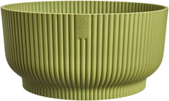 elho Vibes Fold Bowl 25 - Ghiveci de flori de interior - 100% plastic reciclat - Ø 24,9 x H 12,1 cm - Verde/Ferngrün