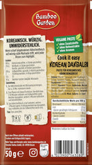 Bamboo Garden - Korean Dakgalbi Würzpaste | Zum Marinieren von Hühnchen, Gemüse und Tofu | Für 4 Portionen | Vegan, natürliche Zutaten | 50 g im Beutel
