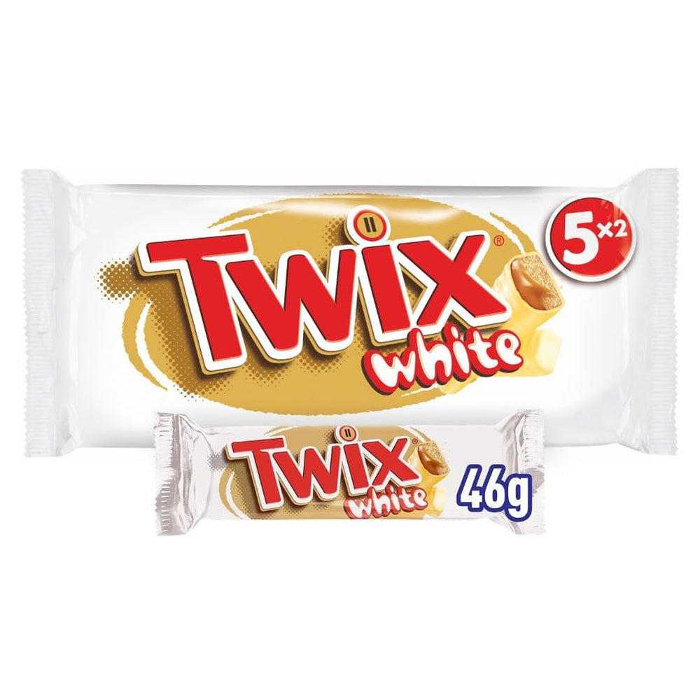 Twix tabliczki białej czekolady; karmel, ciastka, biała czekolada; wielokrotne opakowanie czekoladek; 5 batonów (5 x 46 g)
