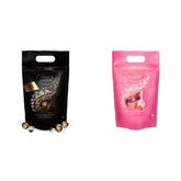 Lindt LINDOR Kulki z bardzo ciemnej czekolady i LINDOR Truskawkowe kulki czekoladowe | 1 kg zamykana torebka | ok. 80 kulek z białej czekolady z kremem truskawkowym