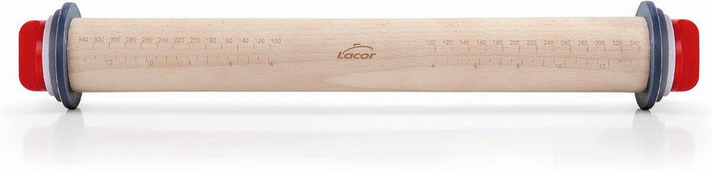 67142 Teigroller Buchenholz 34 cm z kółkiem Weinring, Holz, brązowy, 42 x 6 x 6 cm