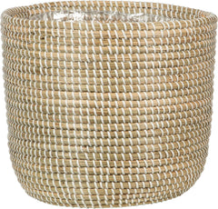 Scheurich Seagrass 17, ghiveci tip coș/ghiveci tip coș din iarbă de mare, culoare: Alb, diametru 17 cm, înălțime 16 cm, volum 3,5 l.