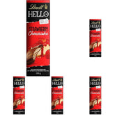 Lindt HELLO Truskawkowy Sernik Czekoladowy | Batonik 100g | Czekolada mleczna z nadzieniem kremowym z twarogu truskawkowego | Tabliczka czekolady | Prezent czekoladowy (zestaw 5 sztuk)