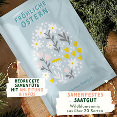Nasiona łąk dzikich kwiatów | Nasiona kwiatów w prezencie wielkanocnym, nasiona traw wielkanocnych | Nasiona kwiatów wielkanocnych i prezenty wielkanocne dla dzieci | Nasiona dzikich kwiatów | Pakiety nasion na łąkę kwietną