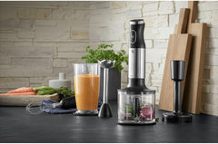 WMF Kult X Stabmixer Set 5-Teilig, Pürierstab, Schneebesen, Stampfer, Zerkleinerer, 600 Watt, Zauberstab Inkl. 700Ml Mixbehälter, Edelstahl Matt Mama si Copilul Naty Shop