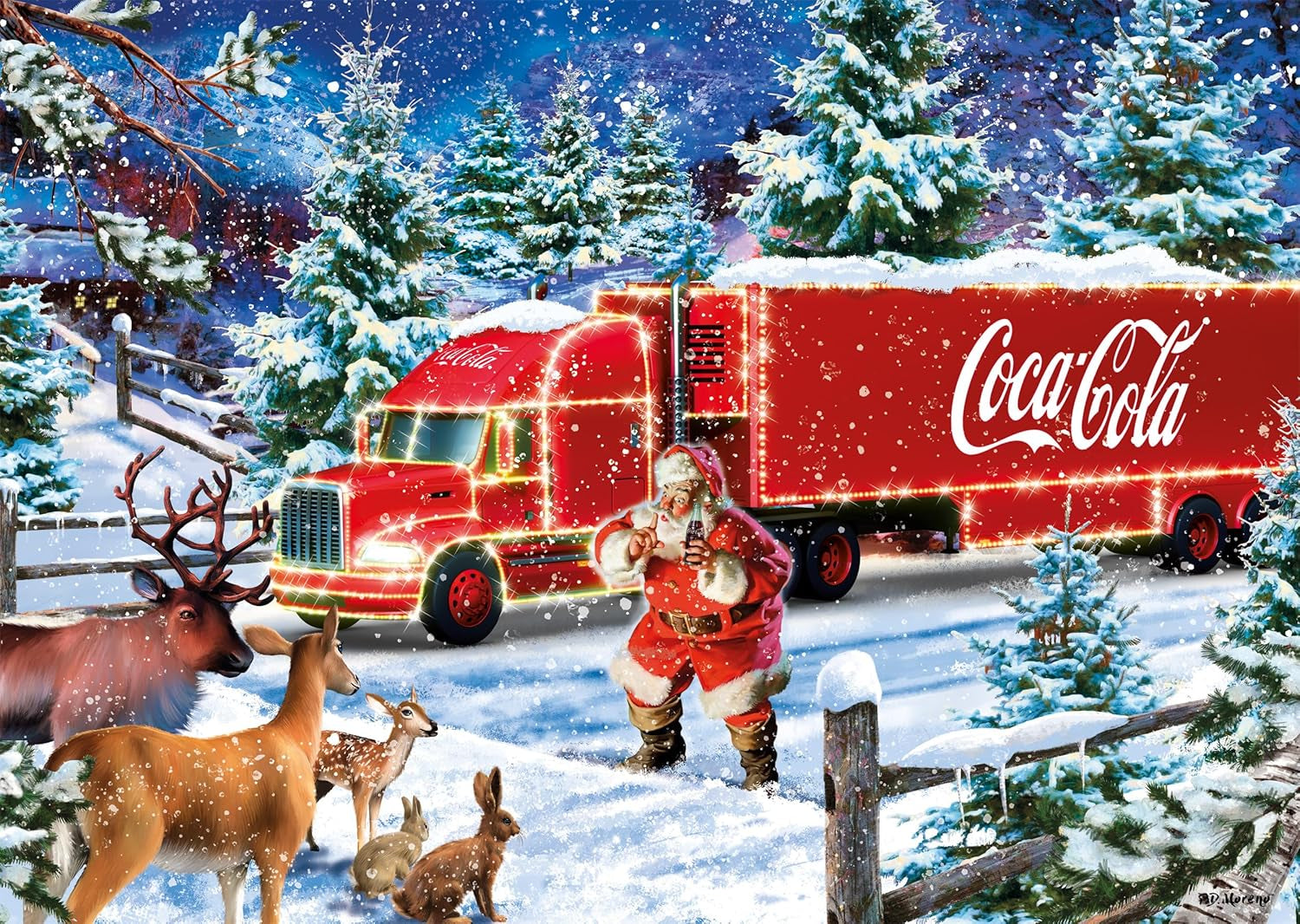 Schmidt Spiele 57598 Coca Cola camion de Crăciun, puzzle jigsaw 1000 piese Puzzle Naty Shop