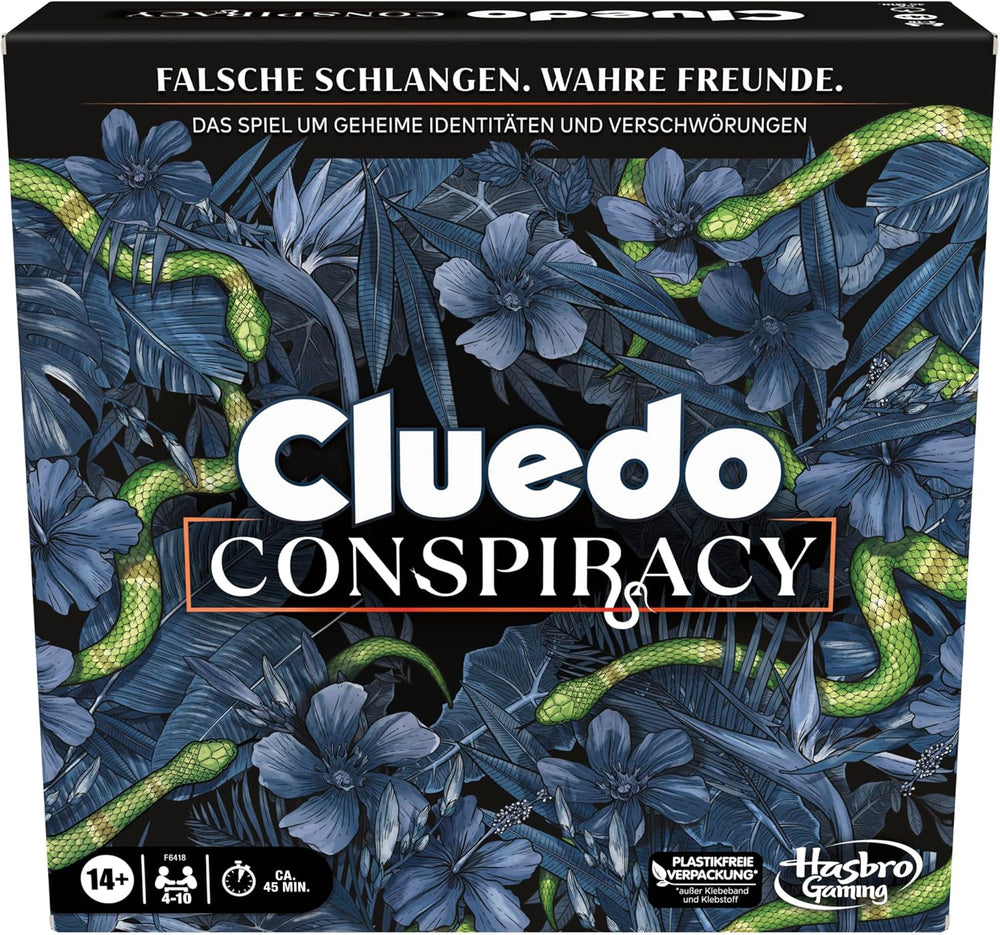 Gra planszowa Cluedo Conspiracy firmy Hasbro Gaming dla dorosłych i nastolatków, niemiecka wersja tajemniczej gry, dla 4–10 graczy w wieku od 14 lat