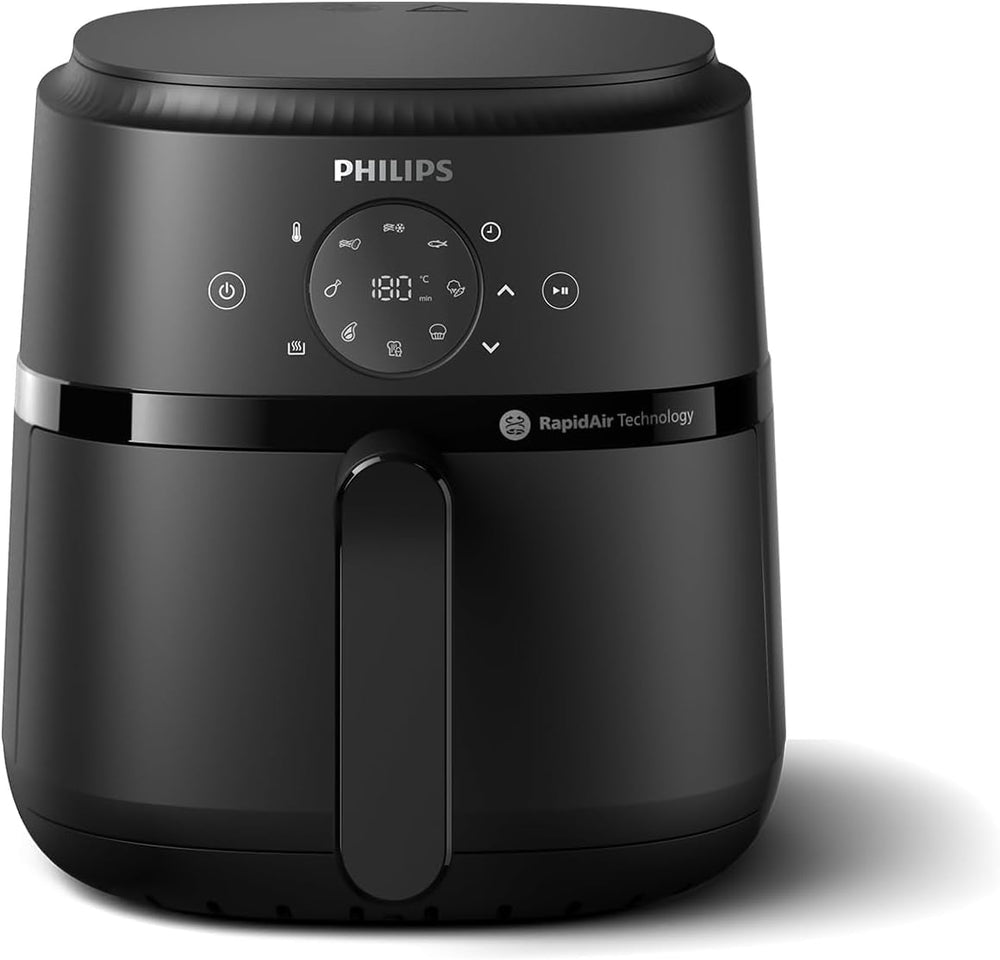 Philips Airfryer seria 2000 4,2 l - Cyfrowy ekran dotykowy, 13 opcji gotowania, 9 zaprogramowanych funkcji, Do 90% mniej tłuszczu dzięki technologii Rapidair, moc 1500 W Electrocasnice Naty Shop 4,1 l - Ohne Fenster