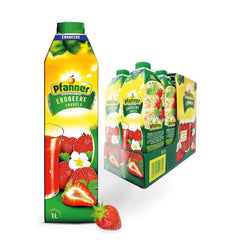 Pfanner Nektar owocowy truskawkowy (8 X 1 litr) - zawartość owoców 30% - napój truskawkowy Naty Shop Strawberries