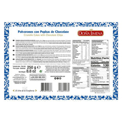 – Polvorones de ciocolată cu bucăți de ciocolată, cea mai înaltă calitate, biscuiți tipici de Crăciun, rețetă artizanală, 250 g (pachet de 2)