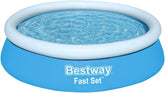 Basen naziemny Bestway Fast Set bez pompy, Ø 183 x 51 cm, niebieski, okrągły, 940 litrów, materiał TriTech, do samodzielnego montażu, zawór bezpieczeństwa, w zestawie. łatka naprawcza
