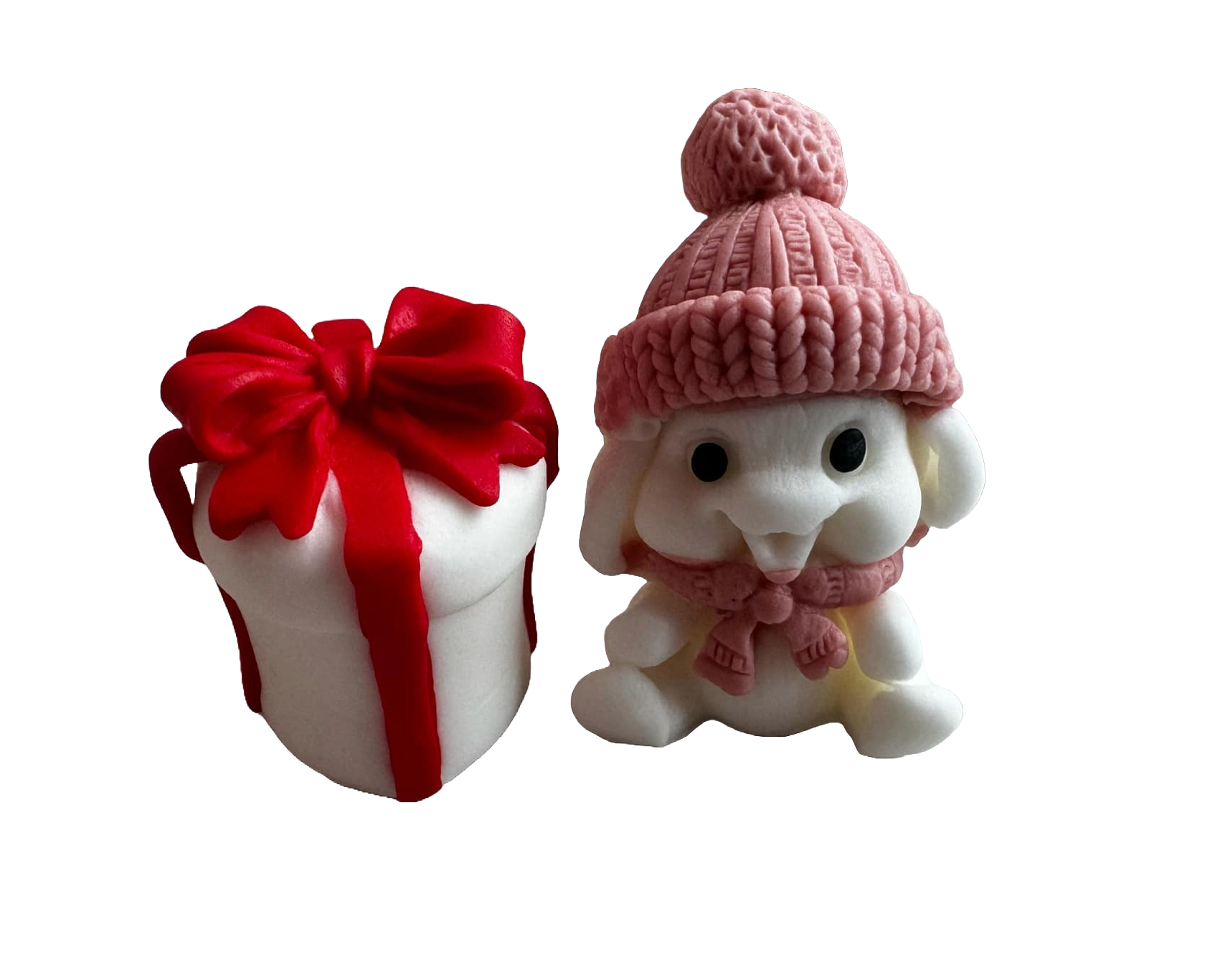 Set 2 decoratiuni comestibile din pasta de zahar, Emotia cadourilor, fete Decoratiuni din Pasta de Zahar Naty Shop