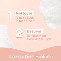 BIOLANE 12 Dischete umede Maxi-Squares – Bebeluși – 100% Organic – 720 Bumbac – pentru piele sensibilă – Schimb și Toaletă – de la naștere – fabricate în Franța