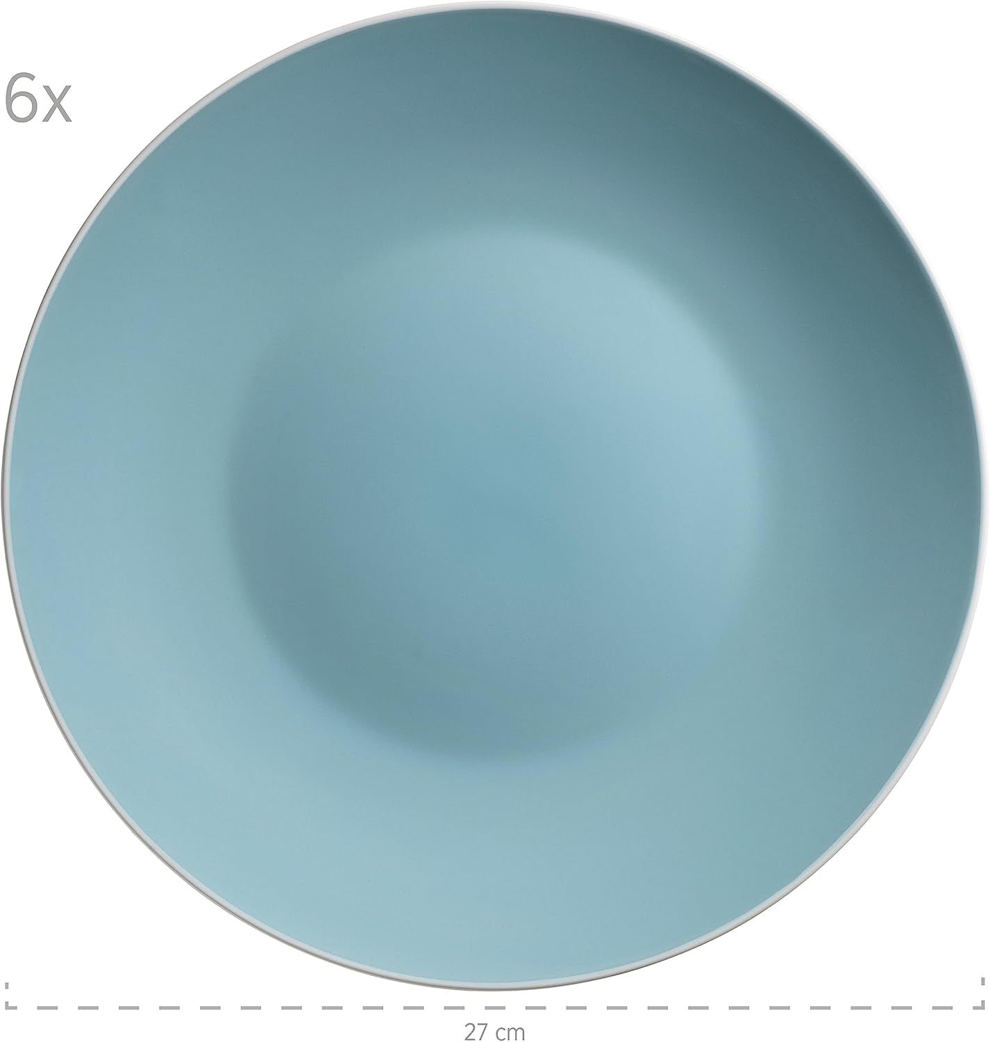 MÄSER 931770 Serie Elissa Modernes Geschirr Set Für 6 Personen in Türkis Mit Weißem Rand, 24-Teiliges Kombiservice, Steinzeug Seturi vesela masa Naty Shop