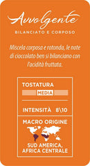 Caffè Mauro Torrefazione – Kaffeebohnen – 1 kg – Avvolgente Mischung – mittlere Röstung – Intensität 8/10 – hergestellt in Italien – 1kg Packung