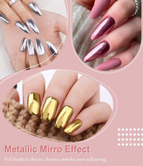 BISHENGYF Rose Gold Chrome Nail PowderNeue Upgrade Grosse Kapazität Chrom PulverSuper-Spiegeleffekt Metall Mirror Chrome Powder –Neon Glassy Pearl Effect Glitter Nagelkunst Pulver Für DIY Salon