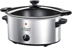 Russell Hobbs Slow Cooker, 3,5 litri cu strat antiaderent, oțel inoxidabil, 3 setări de temperatură și funcție de menținere la cald, 160 W Slow Cooker Naty Shop Default Title
