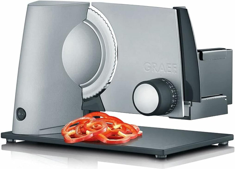 GRAEF SKS S32000, feliator electric argintiu cu carcasă complet metalică si placă de bază din sticlă Rasnite si Feliatoare Naty Shop Default Title