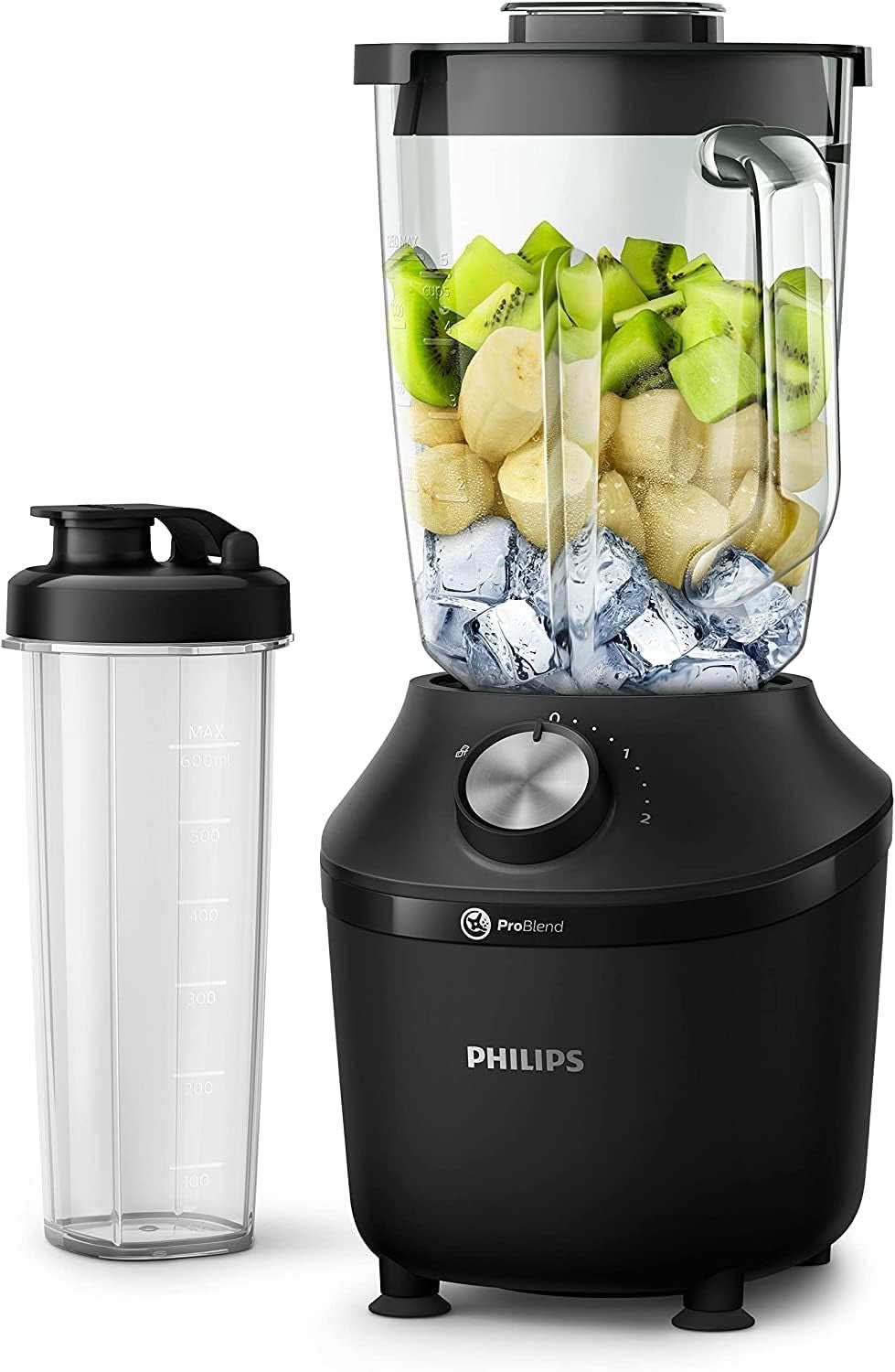 Mikser stojący i ekspres do smoothie Philips – 600 W, 2 litry piwa, aplikacja Homeid, 2 Geschwindigkeitsstufen + funkcja impulsowa, problem, funkcja kruszenia lodu (HR2291/41) Kuchnia Naty Shop 600 W