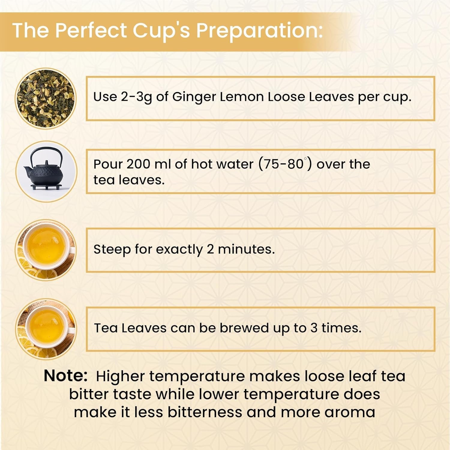 Ceai verde cu ghimbir și lămâie de  - 100% ceai verde japonez - aromă de citrice (30 g)