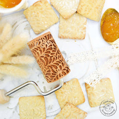 GOTOWANIE ZŁOMU - Mini-Holzrolle „Ondines” – Dekoration für Kekse, Sandgesandet, Cookies – 5308