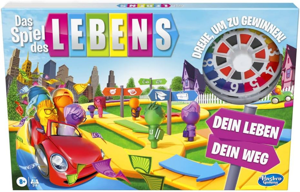 Rodzinna gra planszowa Hasbro Game of Life dla 2–4 graczy w wieku od 8 lat. Zawiera kredki