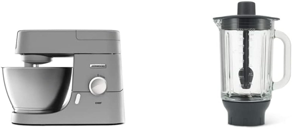 Robot kuchenny Kenwood Chef KVC3110S, miska do miksowania ze stali nierdzewnej 4,6 l Matka i dziecko Naty Shop Chef 4,6 l Zestaw z przystawką do szklanego blendera 1000 W