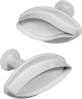 LY1002 Cutter pentru embosare cu motiv de crin cu nervuri, format mare, plastic, alb, 3 x 3 x 4 cm