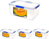 Borcan pentru depozitarea alimentelor Sistema KLIP IT | 9,67 l | borcan de depozitare stivuibil și etanș cu capac, potrivit pentru frigider/congelator | plastic fără BPA | clipsuri albastre | 1 bucată (pachet de 4) Cutii depozitare alimente Naty Shop Titlu implicit