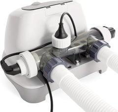 Intex 26670 – Sistem de filtrare cu apă sărată Krystal Clear, pentru pompă de filtrare 2650-12112 L/h, pentru piscine mici de până la 56800 L, plastic, alb