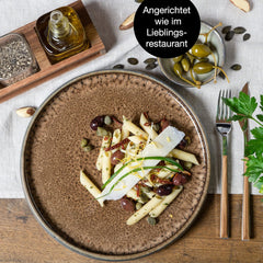 Moritz & Moritz SOLID 36-tlg Steinzeug Geschirr Set 12 Personen - Geschirrset 12 Personen aus je 12 Dinner Teller, Kleine Teller, Tiefe Teller