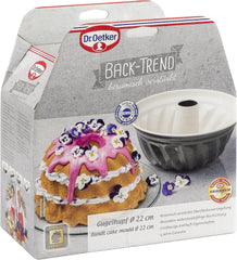 Dr. Oetker Gugelhupfform Ø 22 Cm BACK-TREND, Backform Für Gugelhupf, Runde Bundform Aus Stahl Mit Keramisch Verstärkter Antihaft-Beschichtung (Farbe: Creme/Anthrazit), Menge: 1 Stück Formy i blachy do pieczenia Naty Shop