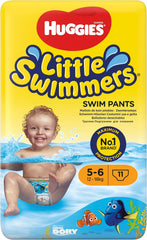 Huggies Little Swimmers Jednorazowe pieluszki do pływania dla niemowląt i małych dzieci, rozmiar 5-6 (12-18 kg), 11 pieluszek do pływania, unisex
