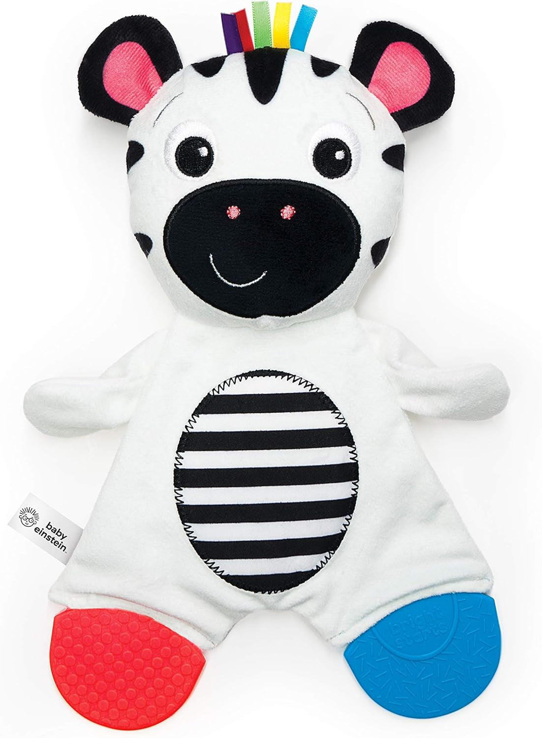 Baby Einstein Zen's Sensory Play jucărie de pluș zebră jucărie de activitate în design cu contrast ridicat, cu texturi diferite, sunete crinkle, un zornăitor și multe altele, 6 bucăți, 12793 Jucarii Bebe Naty Shop Zen Zebra