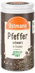 Ostmann Gewürze - Schwarze Pfefferflocken | Grober Pfeffer für intensiv-schwarfen Gesmack | Mit praktischem Streuaufsatz | 25 g w Der Streudose