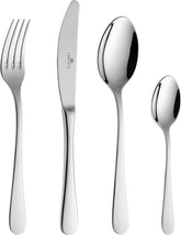 Gerlach Flow Besteck-Set 6 Personen Spülmaschinenfest Essbesteck Besteck Aus Edelstahl Messer Gabel Löffel Teelöffel Tafelbesteck Rostfrei 24 Stk, Silberglänzend Kitchen Naty Shop Silberglänzend 24 El. W Einer Schachtel