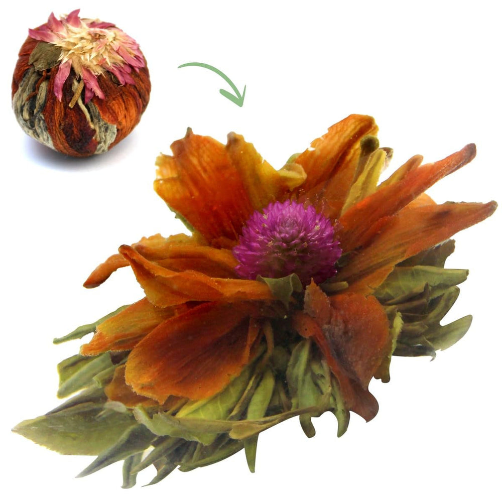 Ceai de flori „Coroana gustului” 1 bucată 6 g | Ceai verde - floare de crin - floare de lichi | Ceai selectat | Green Tea Flowers | Ideal pentru iubitorii de ceai