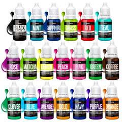 Barwnik spożywczy - 20 kolorów Wysoce skoncentrowany płynny barwnik spożywczy do ciast, wypieków, pisanek i napojów - Bezcukrowy barwnik spożywczy do kremów, lukru, szlamu i dekorowania ciast - 10 ml każdy
