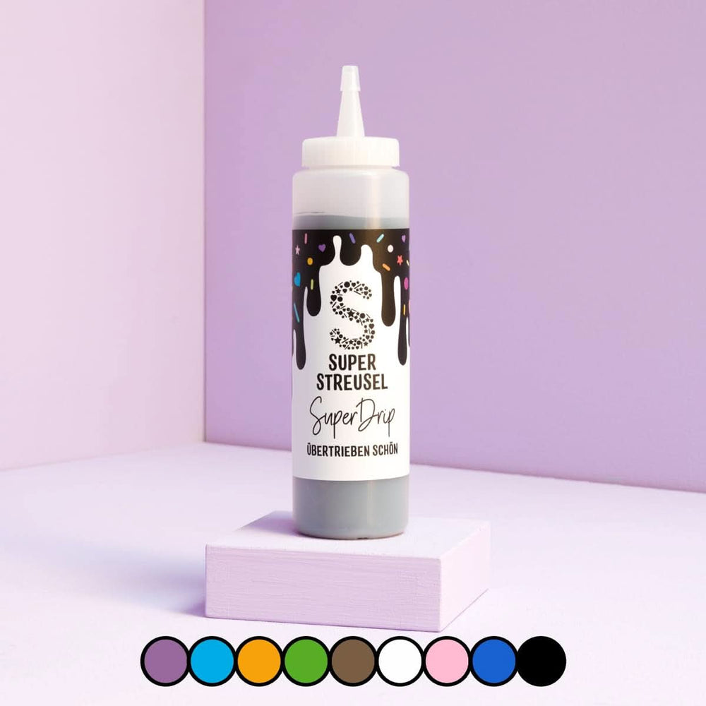 Super Drip Black Cake Glaze Cake Melts Chocolate 300 grame Glazuri si Decor Naty Shop Negru