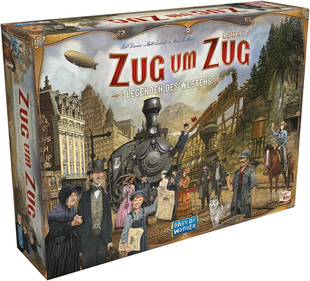 Days of Wonder, Ticket to Ride Legacy: Legends of the West, gra rodzinna, gra planszowa, 2-5 graczy, wiek 10+, 20-90 minut, język niemiecki
