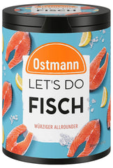Ostmann Gewürze - Let's Do Fisch Allrounder | Gewürzsalz für Bratfisch, Flammlachs i Meeresfrüchte | Würziger Allrounder z musztardą, cytryną i koperkiem | 85 g w koszu Metalldose