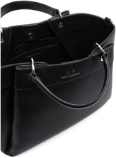 Armani Exchange Essential pentru femei, Wave, Silver Printed Logo Shopping L Genti Femei Naty Shop Negru