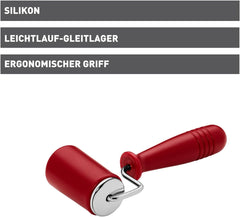 Original Kaiser Original Kaiserflex Red Teigroller klein 18 x 4,2 cm, Teigausroller konisch, Teigroller Silikon mit Metallkern, ergonomicscher Griff, hitzebeständig do 200°C