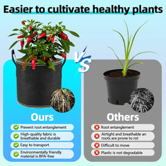 x 12-litrowe doniczki na pomidory, włókninowe torby do sadzenia z uchwytami, pogrubione i wentylowane doniczki ogrodowe, torby do sadzenia ziemniaków wielokrotnego użytku do sadzenia ziemniaków, pomidorów, warzyw, kwiatów i truskawek