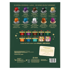 Jacobs Kapsel Adventskalender, 24 Espresso/Lungo Kapseln, Nespresso* kompatible Kaffee Kapseln, 24 Kapseln